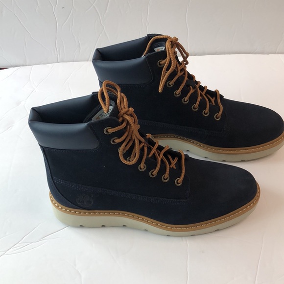 Timberland 6 inch Navy Nubuck Leather Boots - Picture 4 of 10